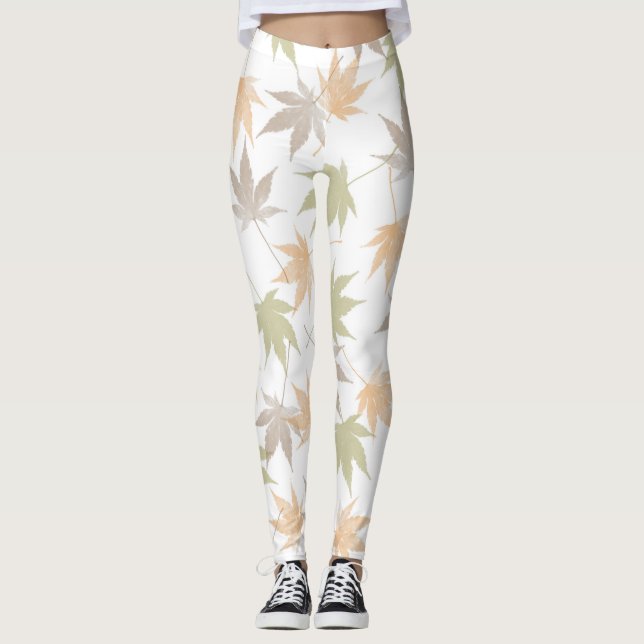 Leggings Belleza de hojas de otoño (Anverso)