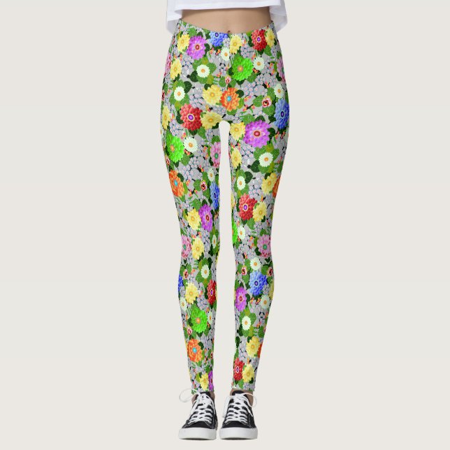 Leggings Belleza de jardín floral (Anverso)