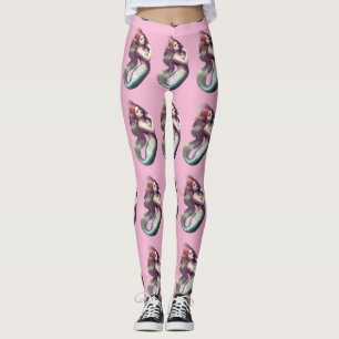 Leggings Belleza de la sirena pelirroja Thunder_Cove