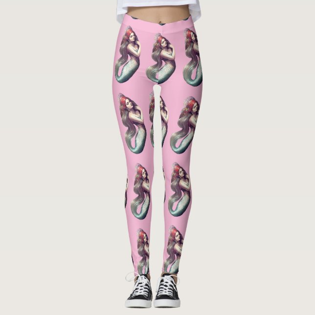 Leggings Belleza de la sirena pelirroja Thunder_Cove (Anverso)