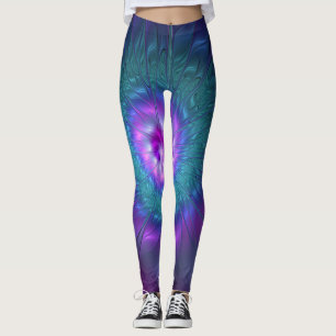 Leggings Belleza floral abstracta arte fractal colorido flo