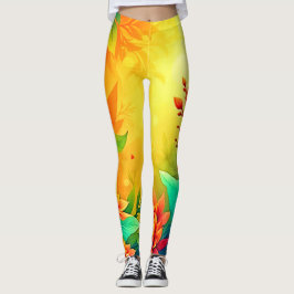 Leggings Belleza floral vibrante abstracta