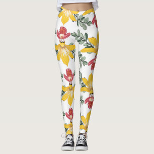 Leggings Belleza Orquídea: Elegancia De Patrón Floral.