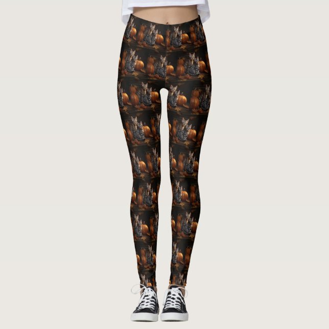 Leggings Bengal Kitten Calabaza deslumbrante otoño (Anverso)