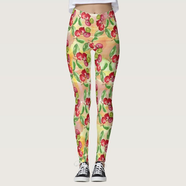 Leggings Berry salvaje acuarela (Anverso)
