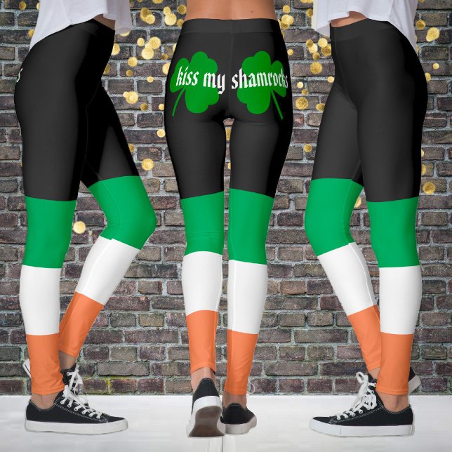 Leggings Besa mis shamrock el Día de San Patricio (Subido por el creador)