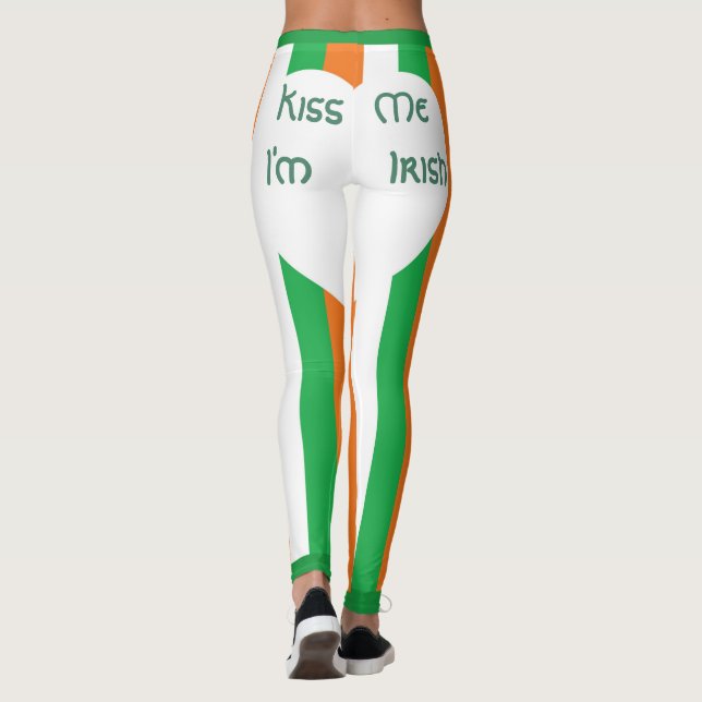 Leggings Bésame I ml Rayas irlandesas Corazón blanco brilla (Reverso)