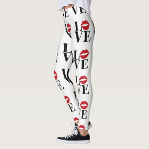 Leggings Beso de amor Leguas Rojas modernas
