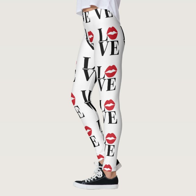 Leggings Beso de amor Leguas Rojas modernas (Izquierda)