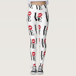 Leggings Beso de amor Leguas Rojas modernas