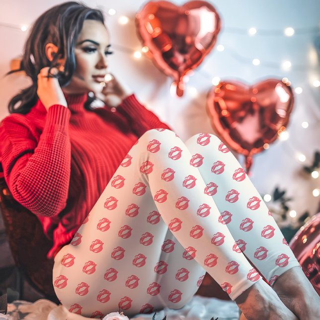 Leggings Besos de Labial Rosa Impreso (Subido por el creador)
