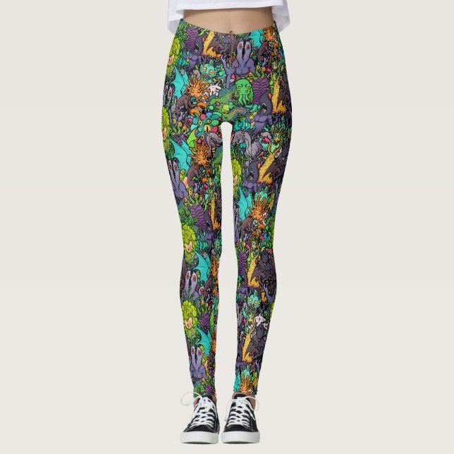 Leggings Bestiario de Cthulhu Lovecraft Mythos Chibi (Anverso)