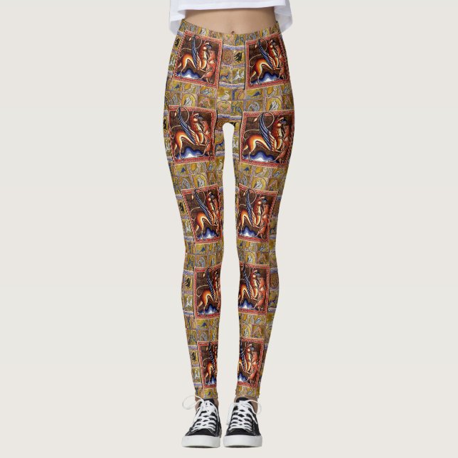 LEGGINGS BESTIARIO MEDIEVAL, GRIFFIN Y BARRA SALVAJE, ANIMA (Anverso)
