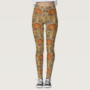 LEGGINGS BESTIARIO MEDIEVAL, OSO, ANIMALES FORESTALES