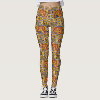 LEGGINGS BESTIARIO MEDIEVAL, OSO, ANIMALES FORESTALES