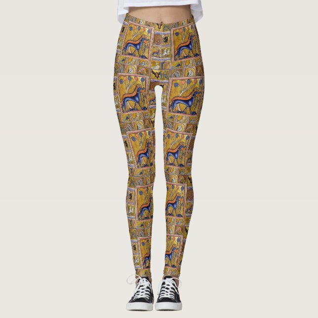 LEGGINGS BESTIARIO MEDIEVAL, PERROS DE CAZA, ANIMALES FORES (Anverso)