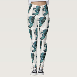 Leggings Betta Fish Obra de arte verde Verde azulada Sesión