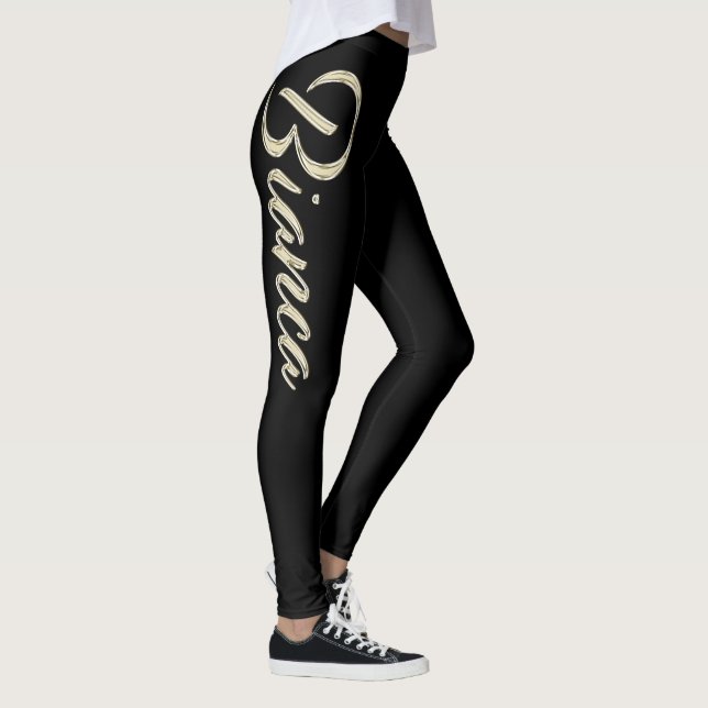 Leggings Bianca white gold Handwriting Hose (Derecha)