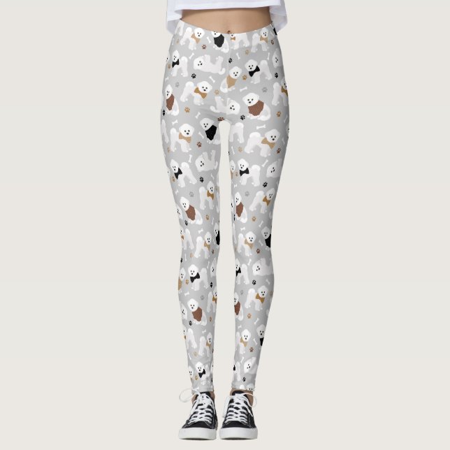 Leggings Bichon Frise Bones and Paws Gray (Anverso)