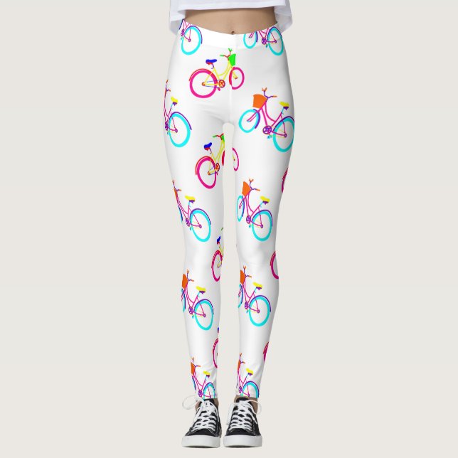 Leggings bicicletas arcoíris blancas (Anverso)