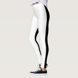 Leggings bicolor en blanco y negro