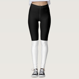 Leggings bicolor, negro y blanco