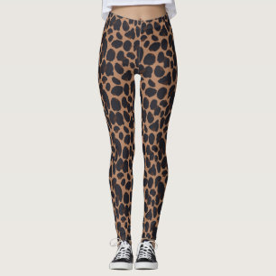 Leggings Big Brown Spots Leopard Print Animal Skeping Leggi