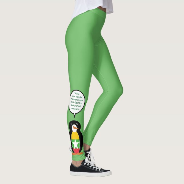 Leggings Birmania Myanmar habla de la señora Penguin person (Derecha)