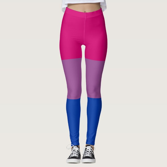 Leggings Bisexual rosa Fuchsia Azul púrpura Banda LGBT (Anverso)