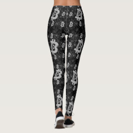 Leggings Bitcoin Digital Cryptocurrency Money Black