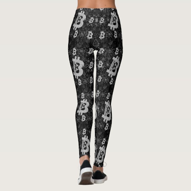 Leggings Bitcoin Digital Cryptocurrency Money Black (Reverso)