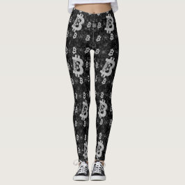 Leggings Bitcoin Digital Cryptocurrency Money Black