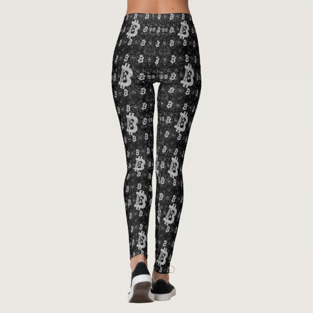 Leggings Bitcoin Digital Money Black Cryptocurrency (Reverso)