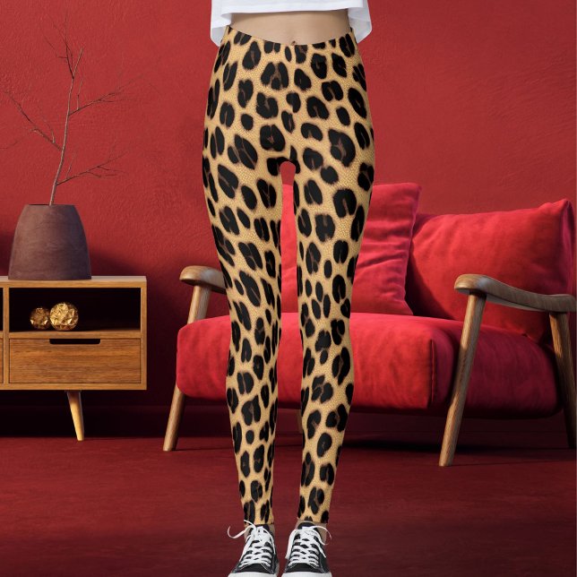 Leggings Black And Brown Spots Pattern Safari Leopard Skin (Subido por el creador)