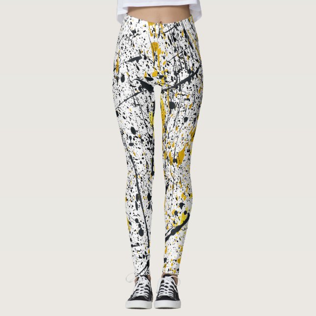 Leggings Black and gold ink strokes (Anverso)