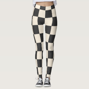 Leggings Black and White Checkered