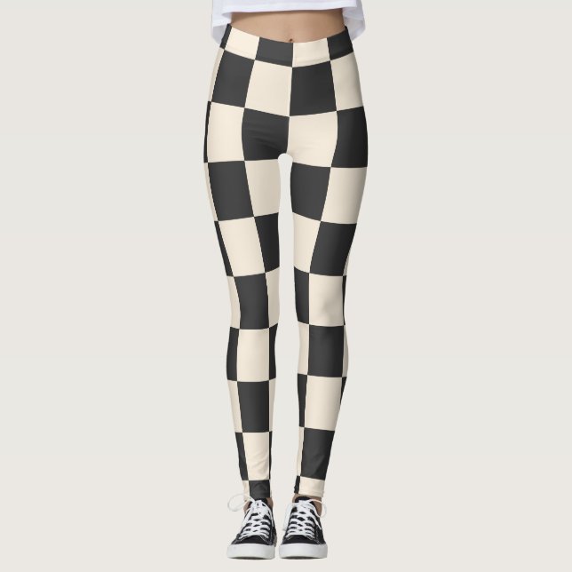 Leggings Black and White Checkered (Anverso)