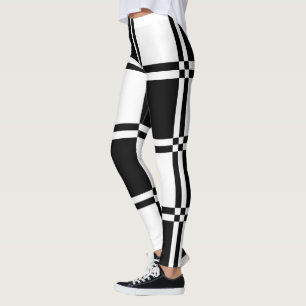 Leggings Black and White Checkered