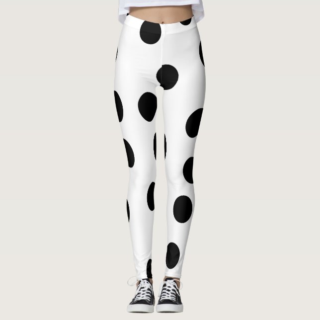 Leggings Black_and_white_dalmatian_spot_Pattern (Anverso)