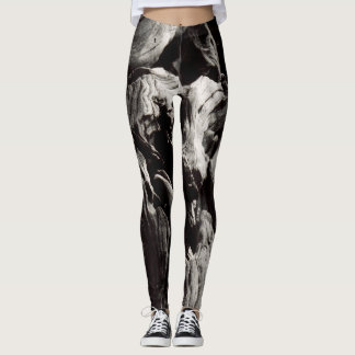 Leggings Black and White Tree Bark