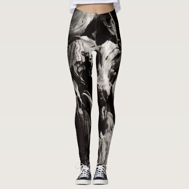 Leggings Black and White Tree Bark (Anverso)
