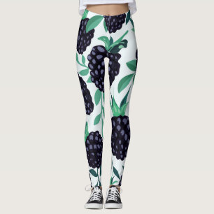 Leggings Black Berry Tropical: Patrón sin foco de fruta
