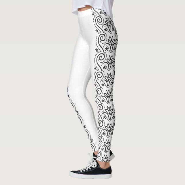 Leggings Black Floral Swirls (Izquierda)