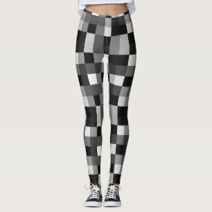 Leggings Black Gingham Mosaic