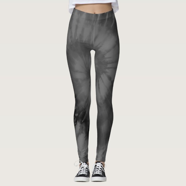 Leggings Black Gray Tie Dye (Anverso)