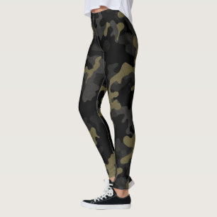 Leggings Black Green Camo Urban Cargo Realist