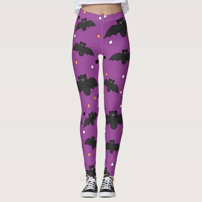 Leggings Black Halloween Bats (Anverso)