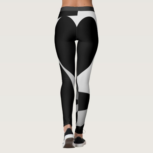Leggings Black Heart Back Swirls (Reverso)