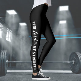 Leggings Black Modern El Señor es mi salmo de fuerza 28:7