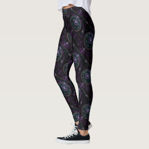 Leggings Black Purple Verde azulada Glow Magic Sphere